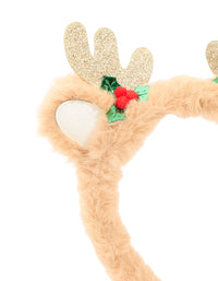 Kids Fluffy Reindeer Antler Headband - link has visual effect only