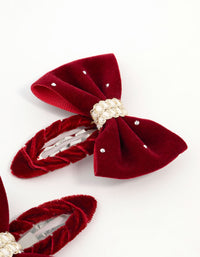 Kids Burgundy Fabric Bow Clips 2-Pack - link has visual effect only