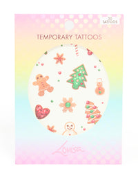 Kids Santa & Gingerbread Man Temporary Tattoo Pack - link has visual effect only