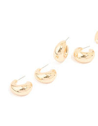 Gold Mixed Teardrop Hoop Earrings 3-Pack - link has visual effect only