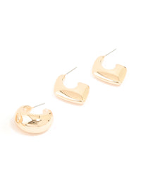 Gold Mixed Teardrop Hoop Earrings 3-Pack - link has visual effect only