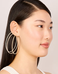Mixed Metal Classic XL Hoop Earrings 3-Pack - link has visual effect only