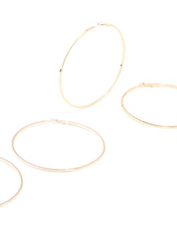 Mixed Metal Classic XL Hoop Earrings 3-Pack - link has visual effect only