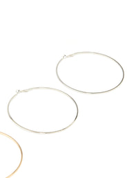 Mixed Metal Classic XL Hoop Earrings 3-Pack - link has visual effect only