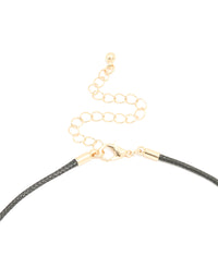 Gold Pebble Cord Medium Pendant Necklace - link has visual effect only