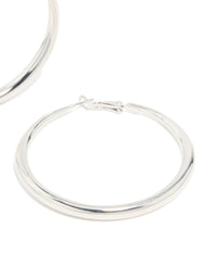 Silver Dome Hoop Earrings - link has visual effect only