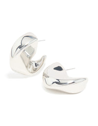 Silver C-Shape Stud Earrings - link has visual effect only