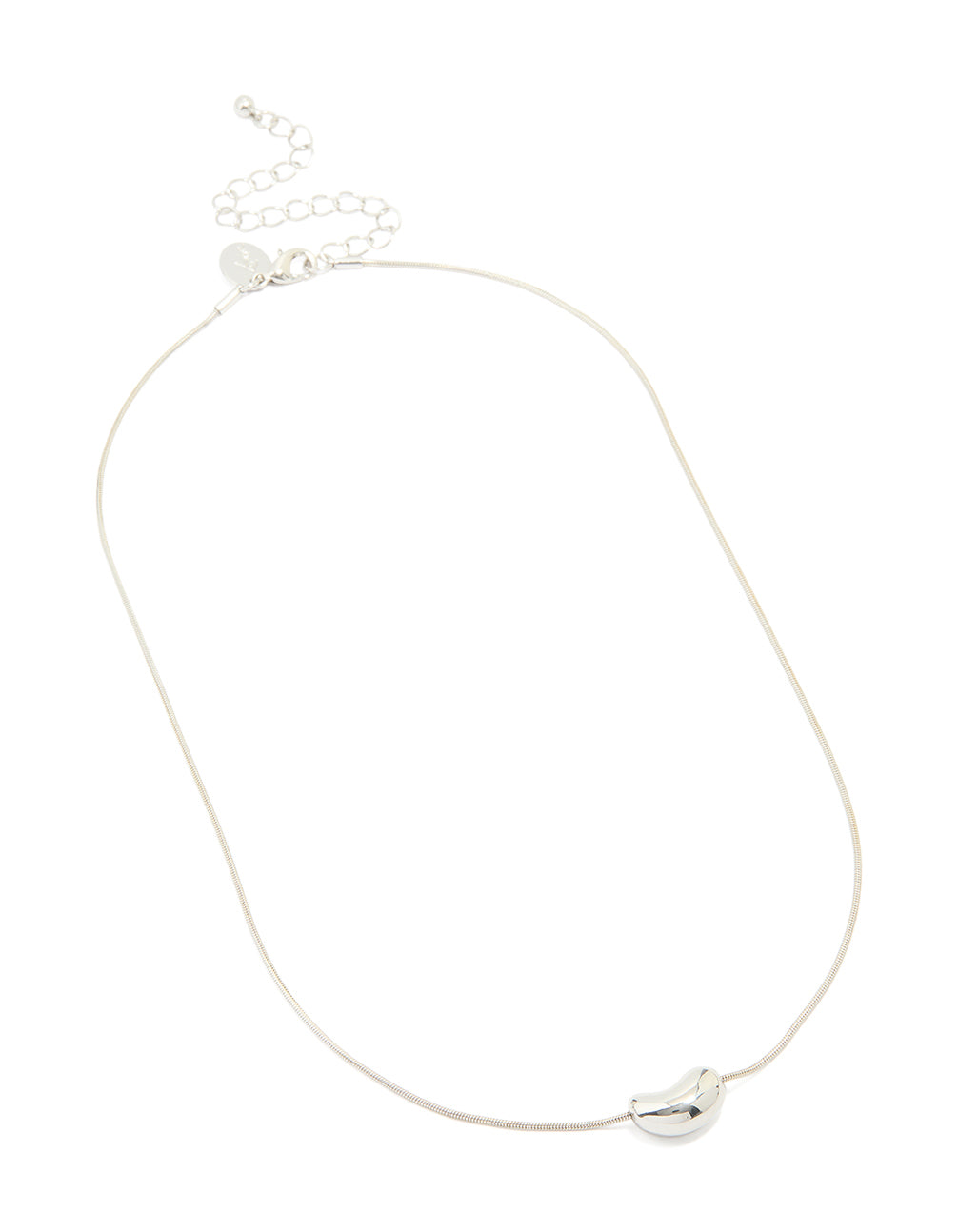 Silver Baby Pebble Pendant Necklace