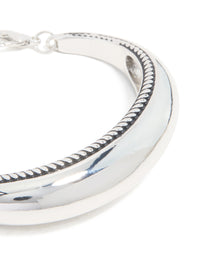 Silver Rounded Bar Bracelet - link has visual effect only