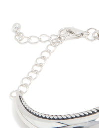 Silver Rounded Bar Bracelet - link has visual effect only