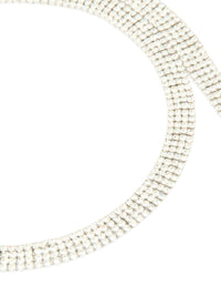 Silver Diamante Multi Tassel Necklace - link has visual effect only