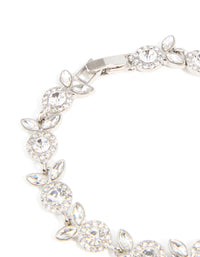 Silver Diamante Floral Leaf Bracelet - link has visual effect only