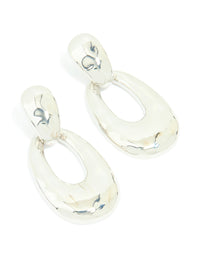 Silver Double Oval Drop Earrings - link has visual effect only