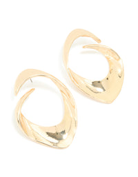 Gold Pear Shaped Open Stud Earrings - link has visual effect only