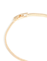 Gold Cubic Zirconia Baguette Snake Chain Bracelet - link has visual effect only