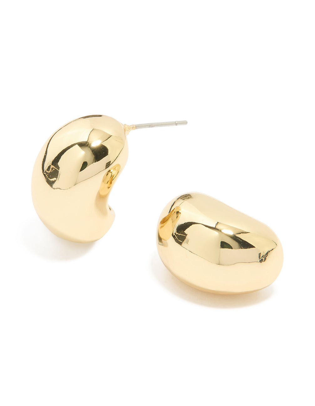 Gold Plated Brass Pebble Large Hoop Earrings