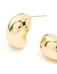 Gold Plated Brass Pebble Large Hoop Earrings - link has visual effect only