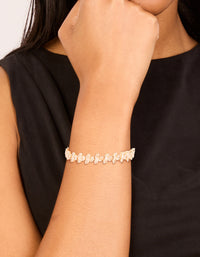Gold Cubic Zirconia Round Toggle Bracelet - link has visual effect only