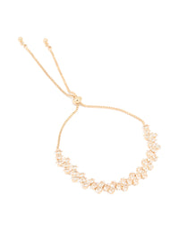 Gold Cubic Zirconia Round Toggle Bracelet - link has visual effect only