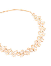 Gold Cubic Zirconia Round Toggle Bracelet - link has visual effect only