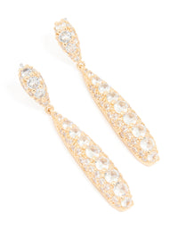 Gold Cubic Zirconia Elongated Drop Earrings - link has visual effect only