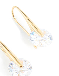 Gold Plated Cubic Zirconia Round Interlocking Hook Earrings - link has visual effect only