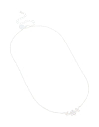 Silver Plated Cubic Zirconia Flower Centre Pendant Necklace - link has visual effect only