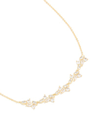 Gold Plated Cubic Zirconia Vine Pendant Necklace - link has visual effect only
