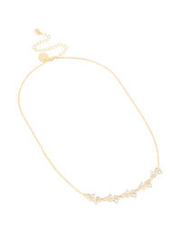 Gold Plated Cubic Zirconia Vine Pendant Necklace - link has visual effect only