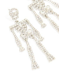 Silver Diamante Glam Skeleton Drop Earrings - link has visual effect only