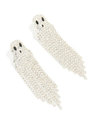 Silver Diamante Cupchain Ghost Drop Earrings - link has visual effect only