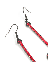 Red Coated Metal Pitch Fork Drop Earrings - link has visual effect only