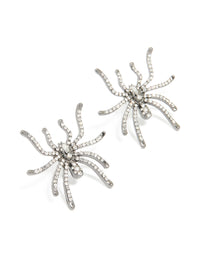 Gunmetal Large Spider Stud Earrings - link has visual effect only