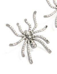 Gunmetal Large Spider Stud Earrings - link has visual effect only