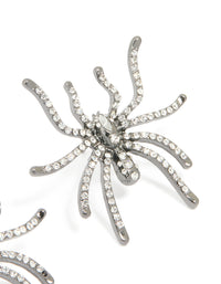 Gunmetal Large Spider Stud Earrings - link has visual effect only