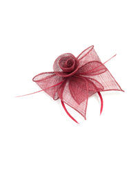 Red Fabric Bow & Rosette Corsage - link has visual effect only