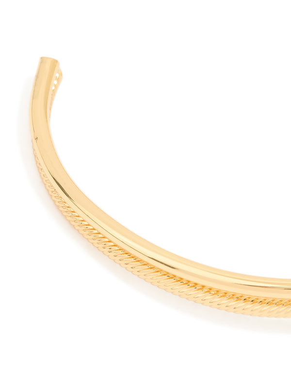 Gold Plated Brass Twisted Knot Wrist Cuff