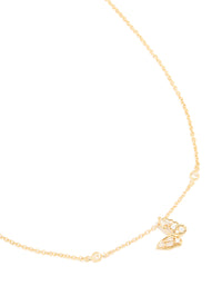 Gold Plated Cubic Zirconia Butterfly Pendant Necklace - link has visual effect only