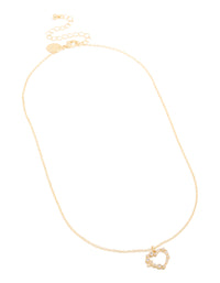 Gold Plated Cubic Zirconia Outline Heart Pendant Necklace - link has visual effect only