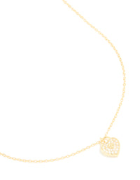 Gold Plated Cubic Zirconia Heart Locket Pendant Necklace - link has visual effect only