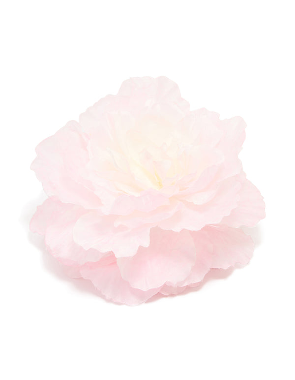 Pink Fabric Flower Claw Hair Clip