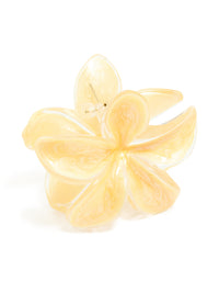 Yellow Frangipani Flower Claw Clip - link has visual effect only