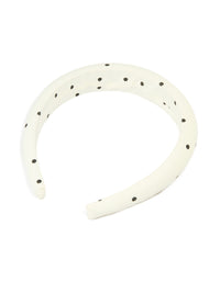 White & Black Fabric Polka Dot Padded Headband - link has visual effect only