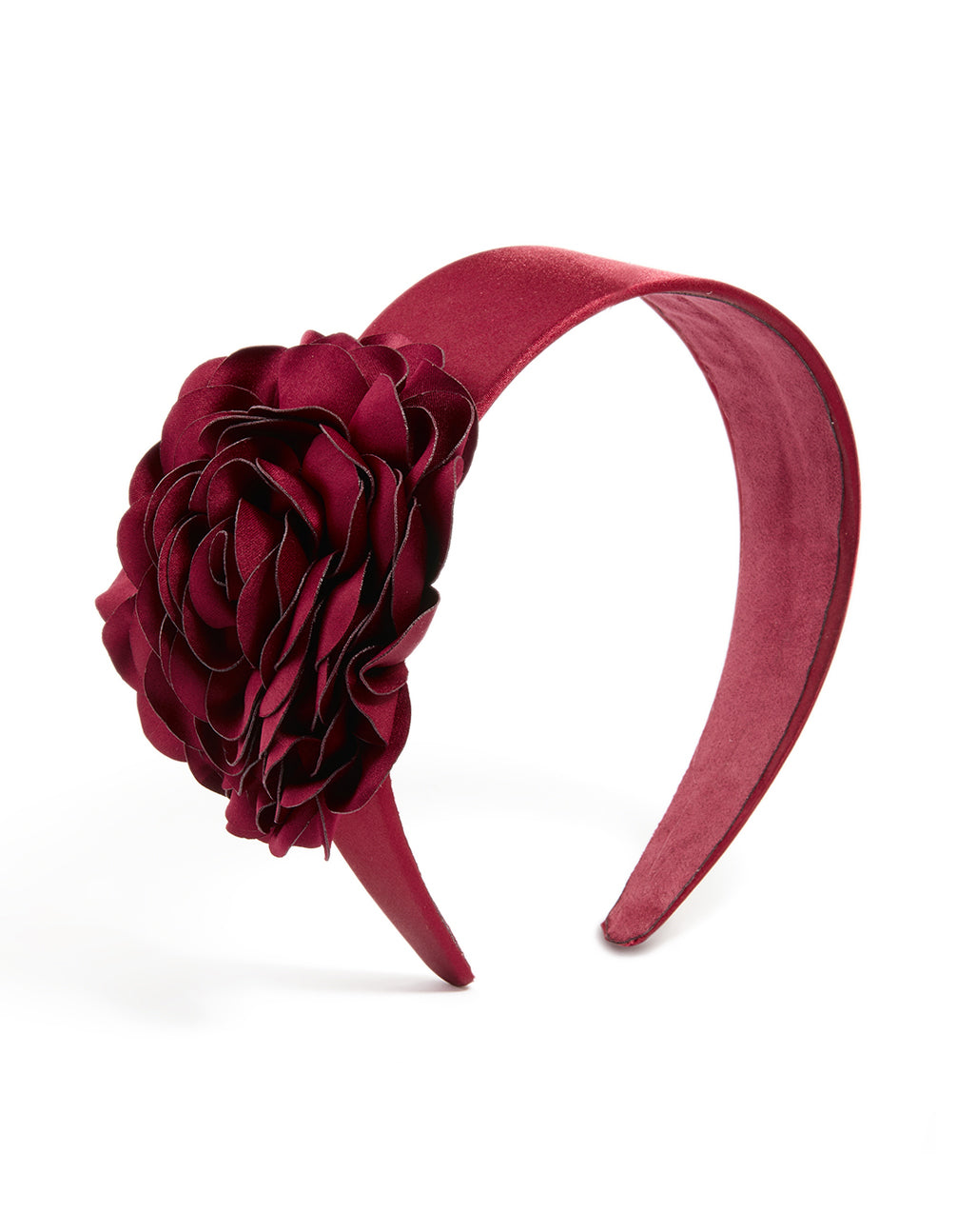 Burgundy Fabric Flower Statement Headband