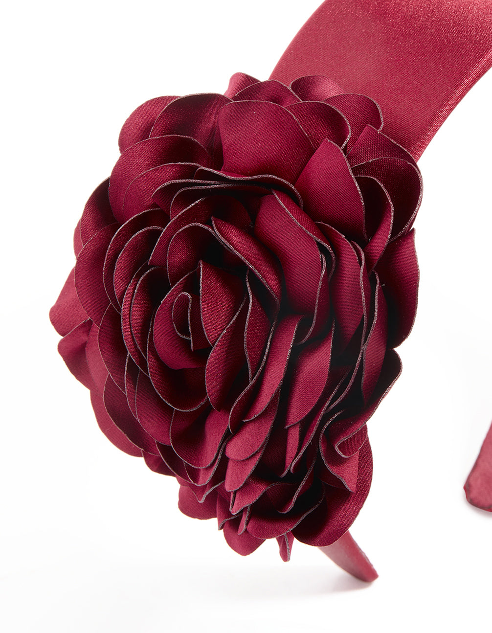 Burgundy Fabric Flower Statement Headband