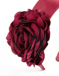 Burgundy Fabric Flower Statement Headband - link has visual effect only