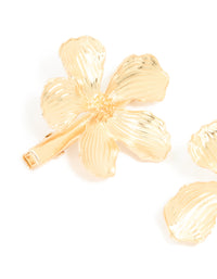 Gold Detailed Flower Claw Clips 2-Pack - link has visual effect only