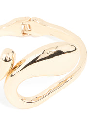 Gold Irregular Swirl Hinged Bangle - link has visual effect only