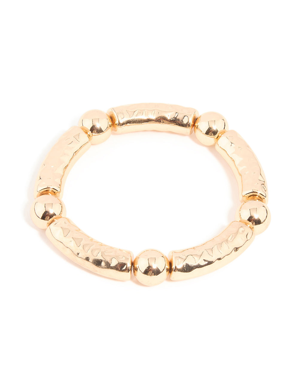 Gold & Blue Beaded Textured Stretch Bracelets 2-Pack