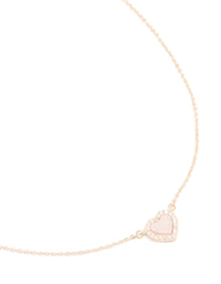 Rose Gold Plated Diamante Pink Heart Pendant Necklace - link has visual effect only